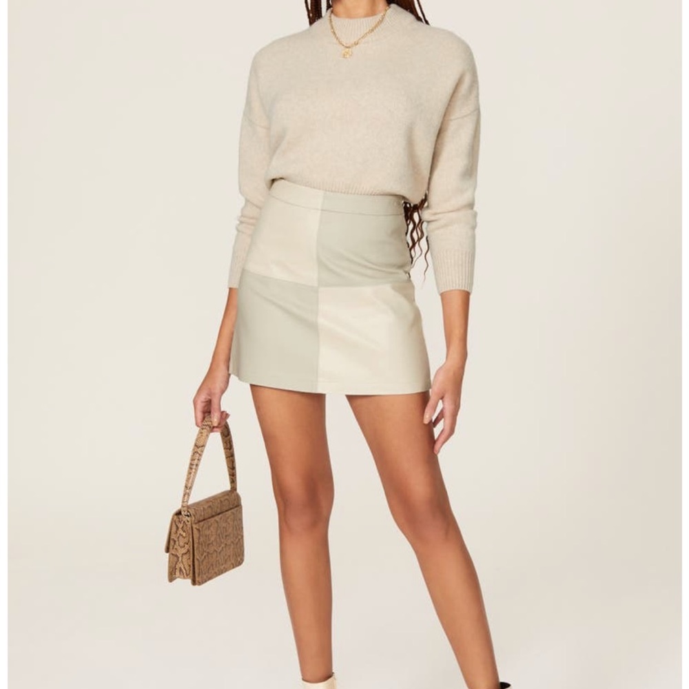 BB Dakota Patchwork Perfect Faux Leather Skirt